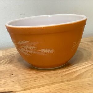 Vintage PYREX Orange Autumn Harvest Wheat Mixing Nesting Bowl #401 Small 750ml.